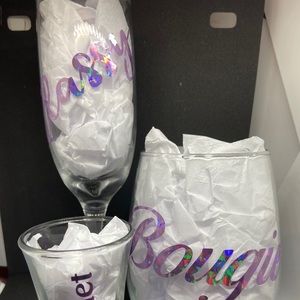 Set of classy bougie ratchet glasses